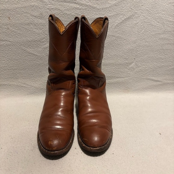 Justin chestnut cowboy/cowgirl western roper pull on boots size 6 B style L3802 main image 7